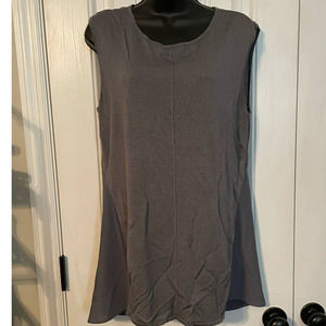 Nic + Zoe Silk Blend Knit and Flowy Crepe Tank, Scoop Neck LG